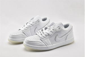 Nike Air Jordan 1 Retro Low White Metallic Silver 309192 111 Womens And Mens Shoes  